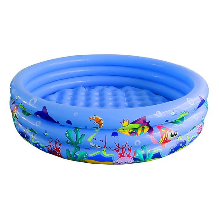 Голям басейн, надуваем с надуваемо дъно 3 нива, 130 х 35 см, зелен син