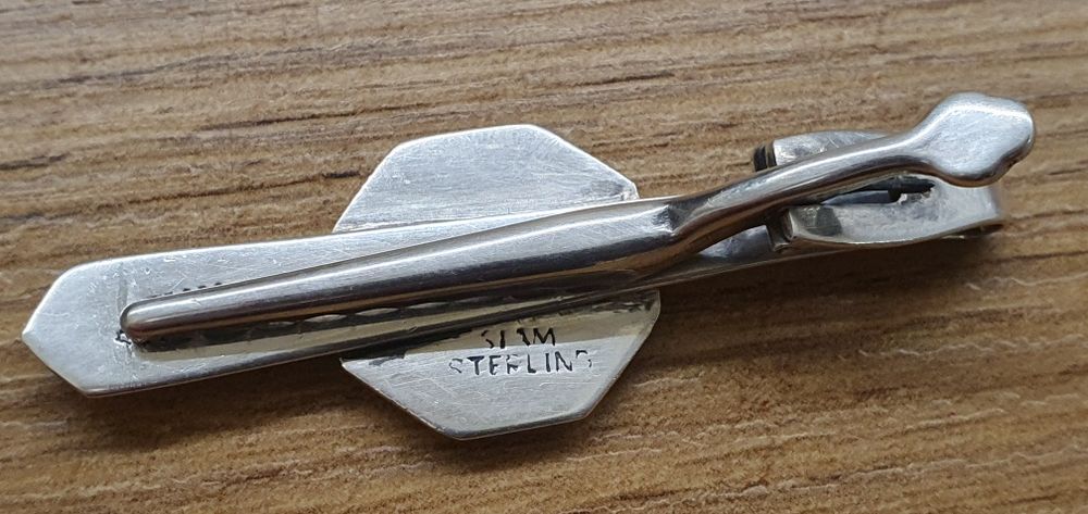 Ac cravată argint vintage 925 Siam Sterling Niello 8,2 gr