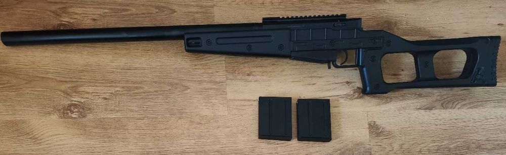 Продава се Airsoft реплика снайпер Swiss Arms SAS 08 Spring - Black - Cybergun/Well