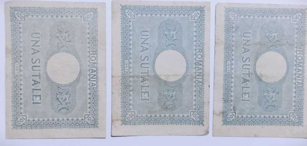 3 Bancnote de 100 LEI 1945 - Regele Mihai I