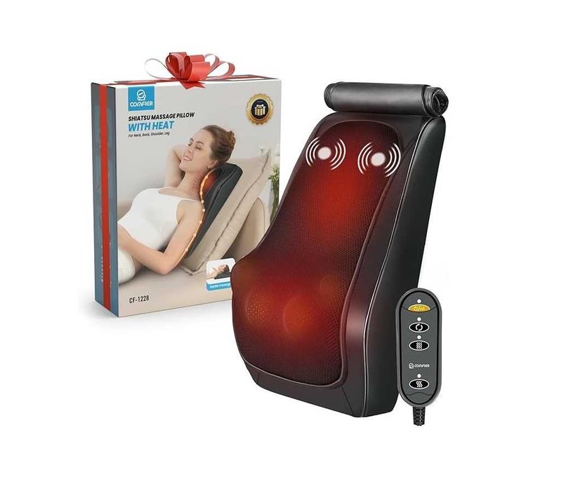 Масажор за гръб и шия COMFIER с топлина CF-1228, 3D шиацу масажор