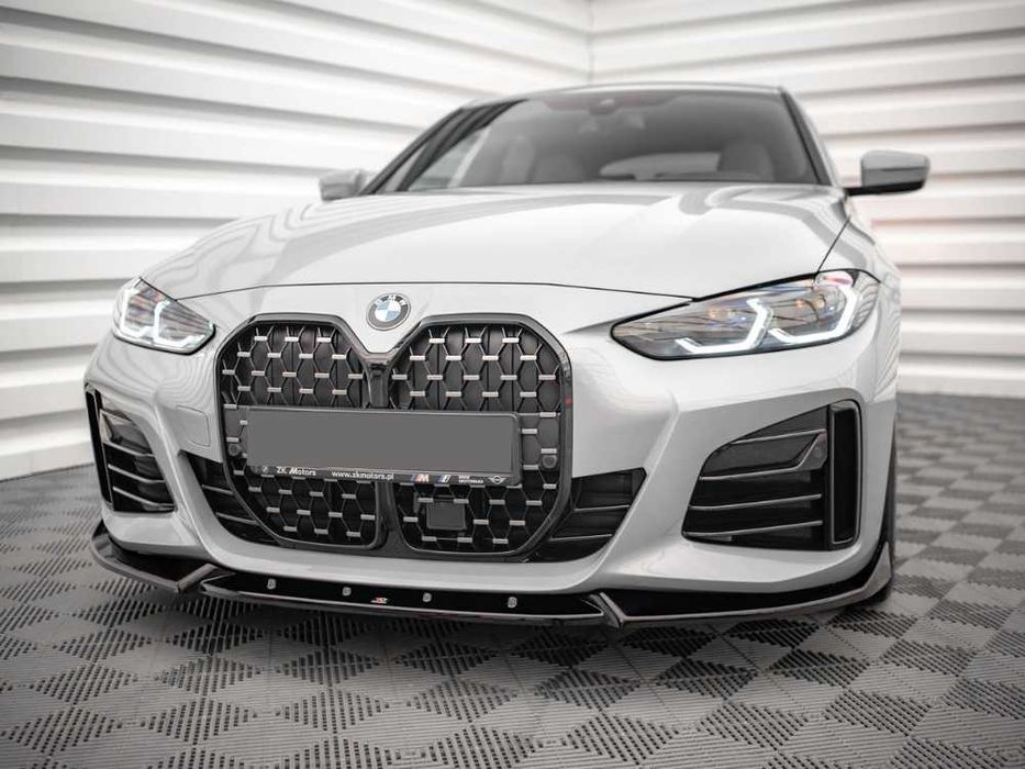 Лип за предна броня BMW G22 – Черен гланц | Преден спойлер M-Style