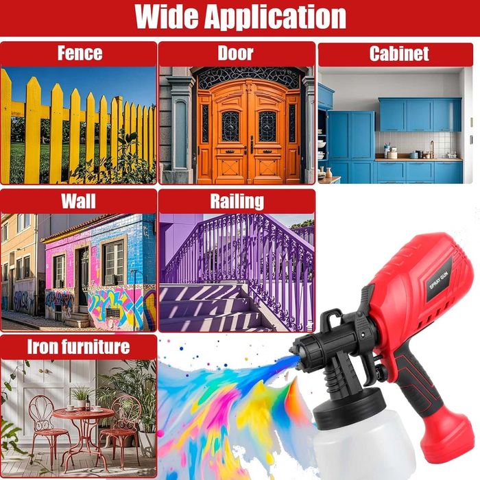 НОВ! Електрически пистолет за боядисване 700W, 1200 мл, 4 медни дюзи