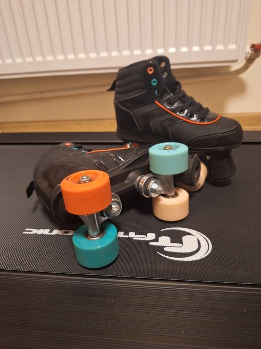 Ролкови кънки Oxelo Kid's Roller Quad Skate 100 - Black - 35