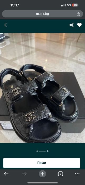 Сандали Chanel естествена кожа