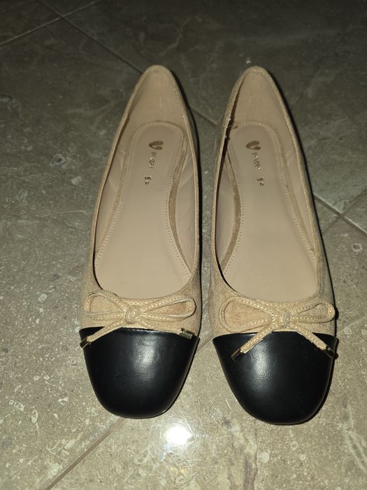 Елегантни обувки в два цвята, бежово V by Very и черно размер 39