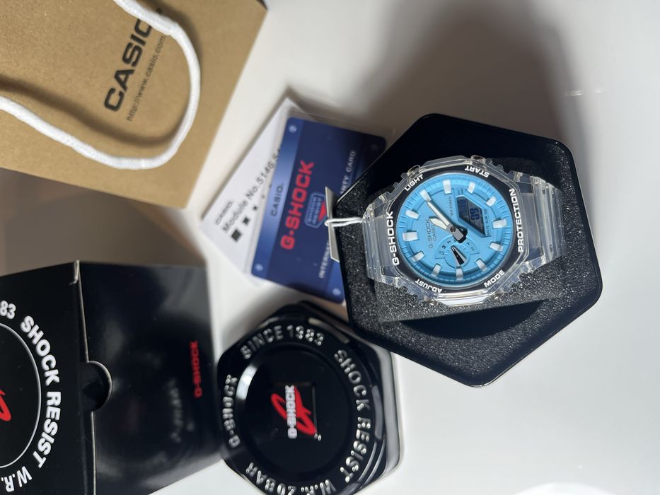 Ceas Casio G-Shock GA-2100BM-7A2 „CasiOak” - Transparent / Cadran Albastru