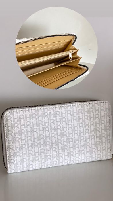 Бяло портмоне с отделения