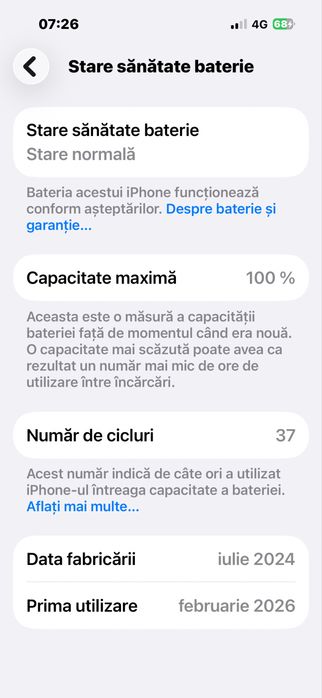 Vand Iphone 16, negru, 128 GB, ca nou!
