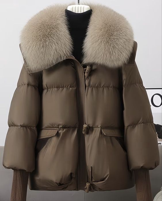 Дамско кафяво зимно яке