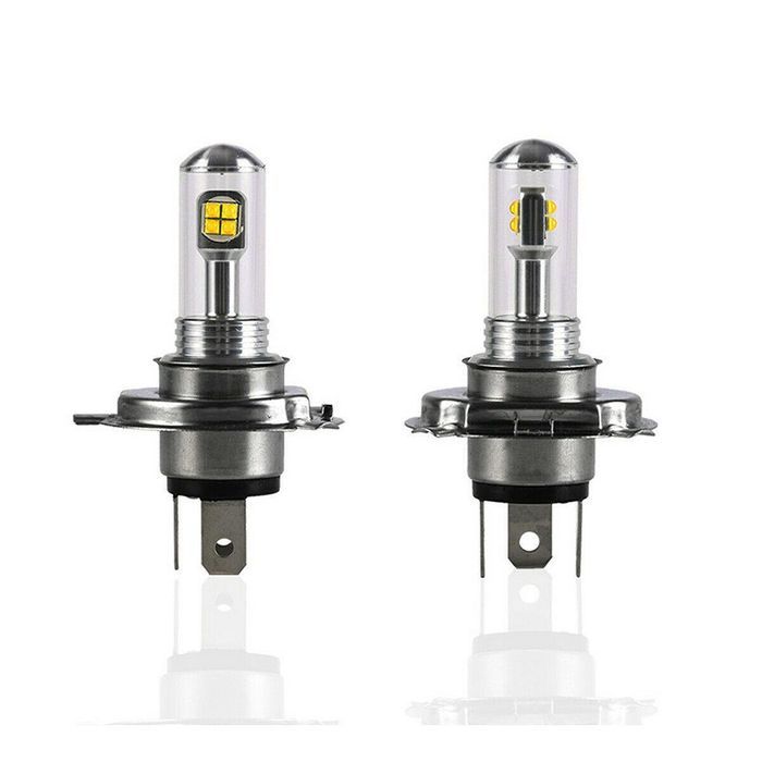 Комплект от 2 броя лед led крушки за фарове h4 х4 hs1 2v-24v бели 6000