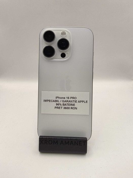iPhone 16 Pro White 256GB / Garantie *Krom Amanet Margeanului*