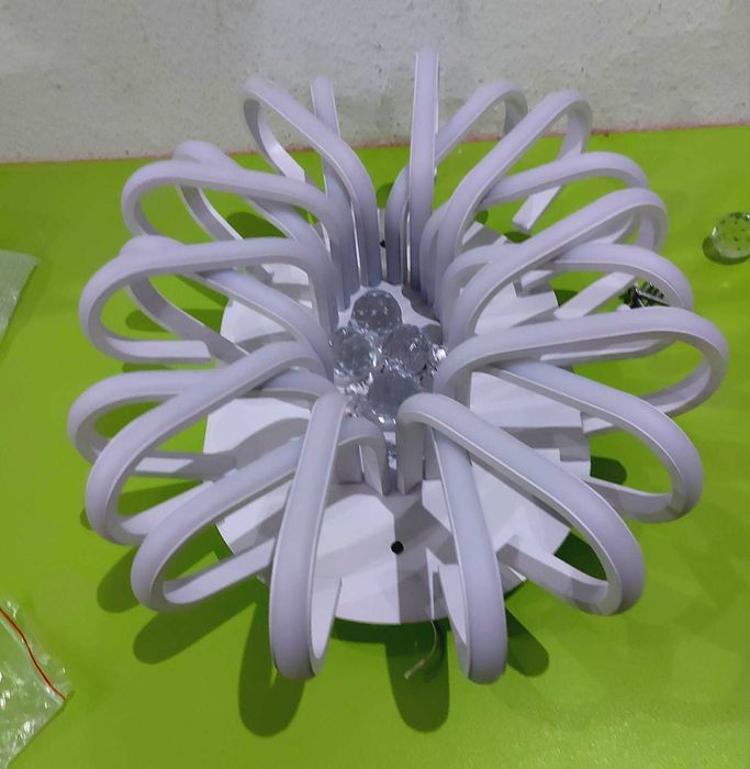 ЛЕД LED димируема таванна лампа модерна кристална полилей дистанционно