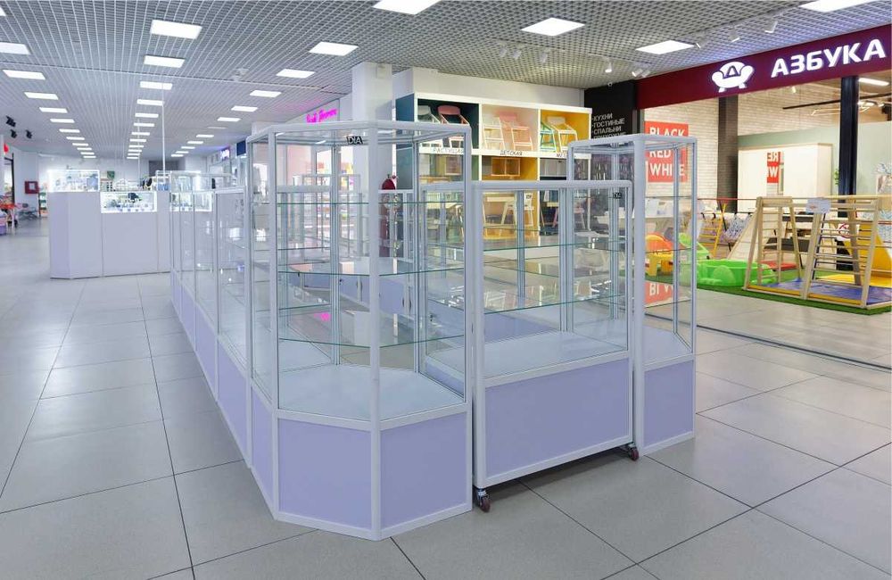 Прилавок витрина стеклянная из профиля, оборудование для магазина tavp