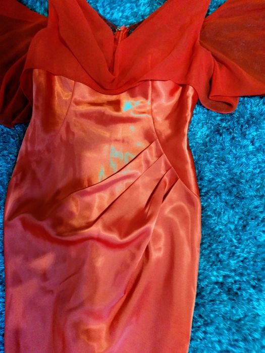 Rochie elegantă de seară Tafta roșie, mărime S/M