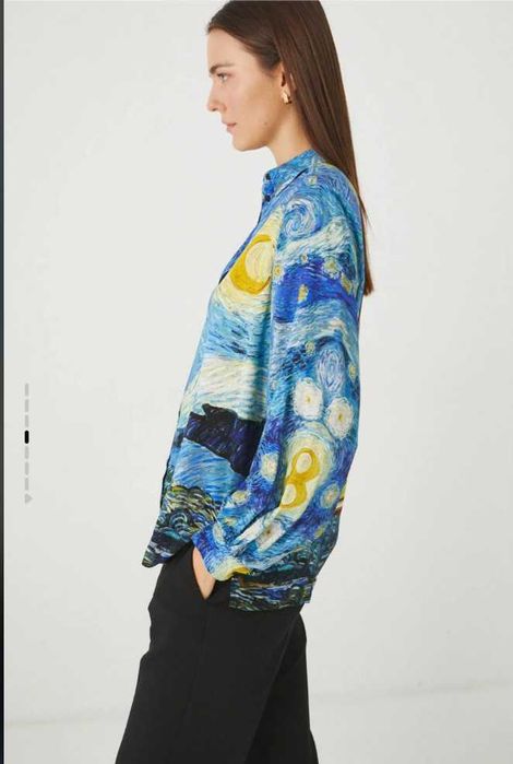 Риза Medicine с етикет Ван Гог с котешки принт
