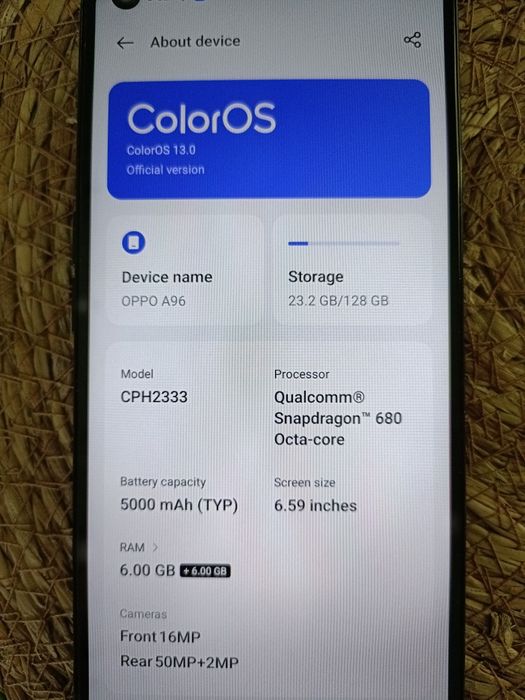 Oppo A 96 128 GB impecabil