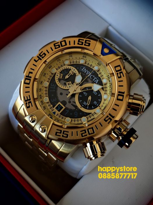 INVICTA Foxhound full metal Gold 57 mm, Инвикта нов ръчен часовник
