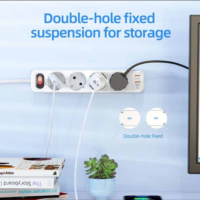 Hoco NS1 Сетевой фильтр PD 20W+QC 3.0 Type-C / USB Output 2+18W