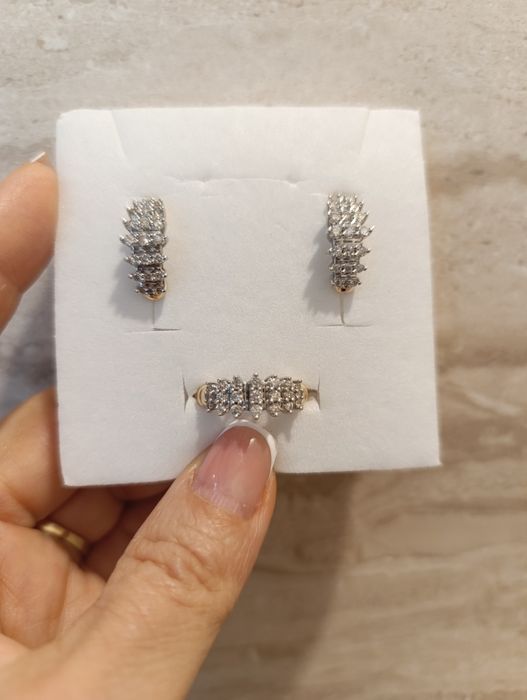 Кольцо и серьги с бриллиантами