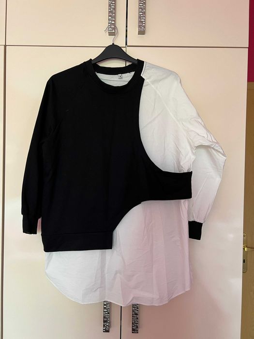 Атрактивна асиметрична памучна блуза. Размер XL.