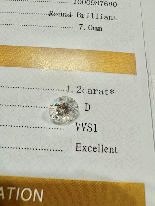 Диамант 1.2 карата , мойсанит за бижу и подарък