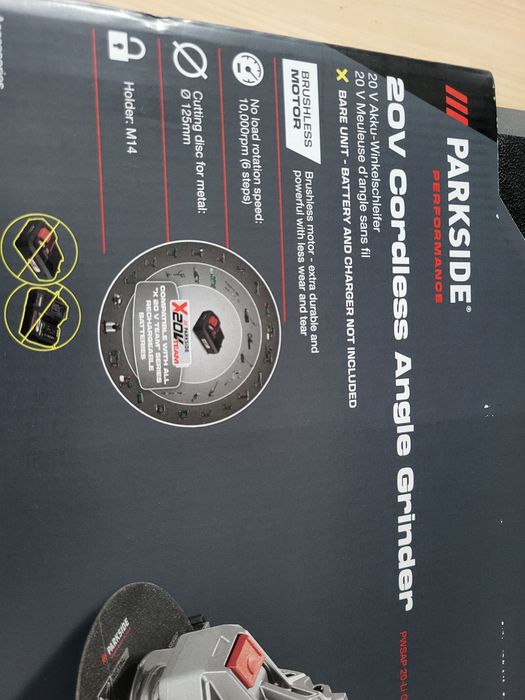 Нов Акумулаторен Безчетков Ъглошлайф Parkside Performance скорости