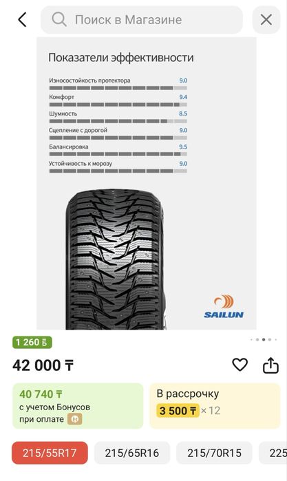 Зимние шины 215/55/17