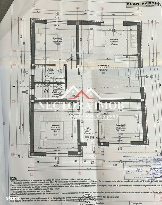 NECTORA IMOB-Casa NOUA la cheie cu 4 camere, 2 bai, 501 mp,Santandrei