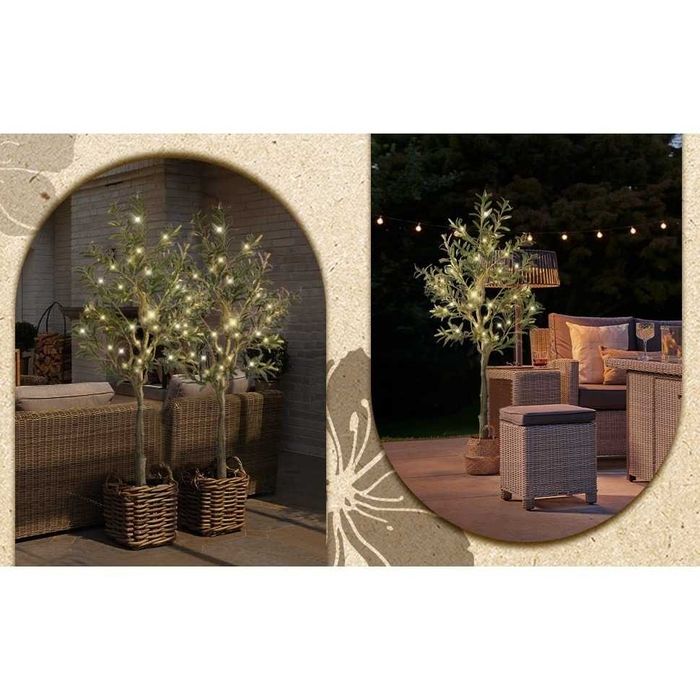 ПРОМО Изкуствено маслиново дърво с лед светлини - 183 см - A-GE23005