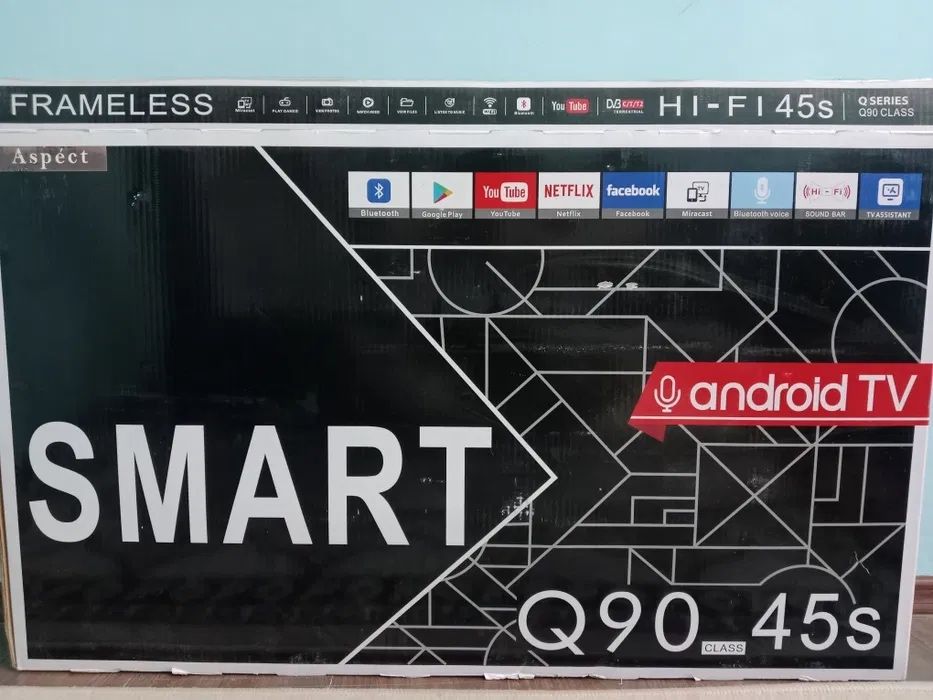 Продам Телевизор Android TV, Q-90S, 45 talik, Новий.