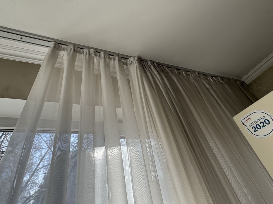 Тюль бело-золотистая