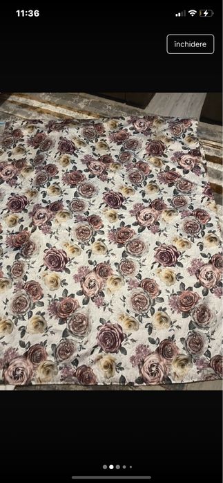 Set draperii cu trandafirii material moale calitate