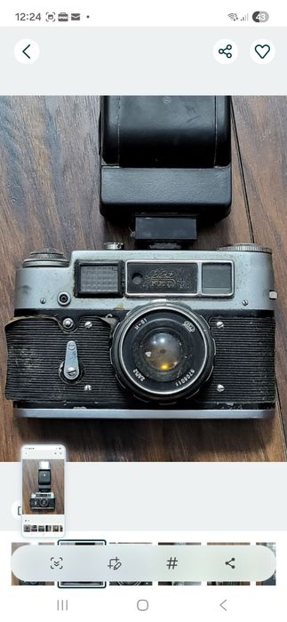 Aparat/camera de fotografiat FED-4 +blitz foto Saulute-2, made in URSS