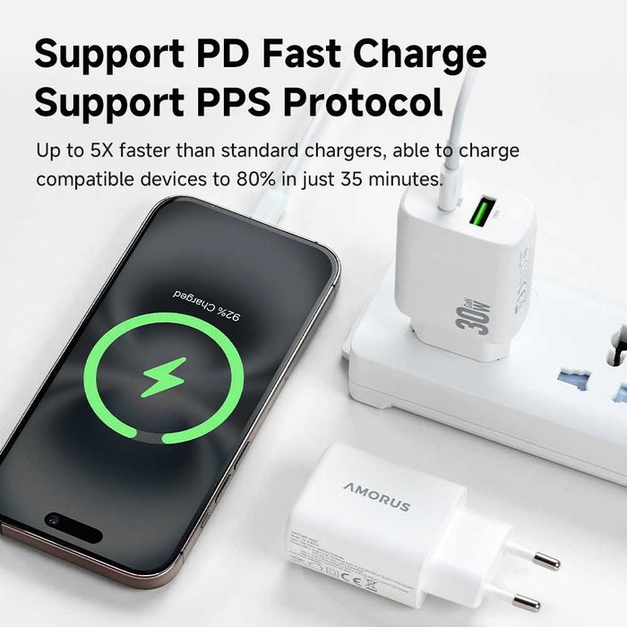 Incarcator Fast Charge 30W Cablu 2M iPhone Huawei Honor Lenovo Samsung