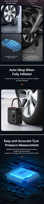 Автомобильный насос Baseus 6000mAh Energy Pump Mega Dual Cylinder