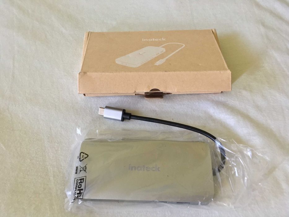 adaptor hub dock usb C la usb 3.0, hdmi micro si sd card ethernet, nou