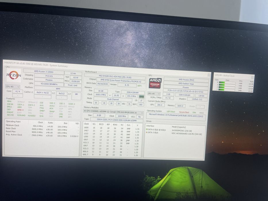 PC Ryzen 3 3200G / 16GB RAM / SSD 256GB + HDD 500GB + LG UltraWide 29” 75Hz