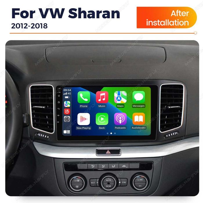 NAVIGATIE Android 14 VW Sharan 2012-2018 Waze YouTube CarPlay + CAMERA