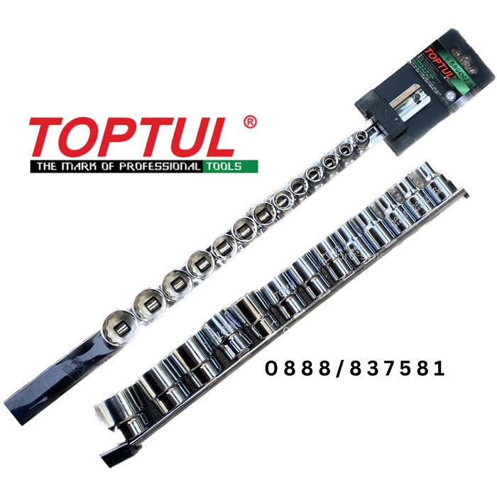 Вложки 3/8” на релса 12-стенни инчови 13 части TOPTUL