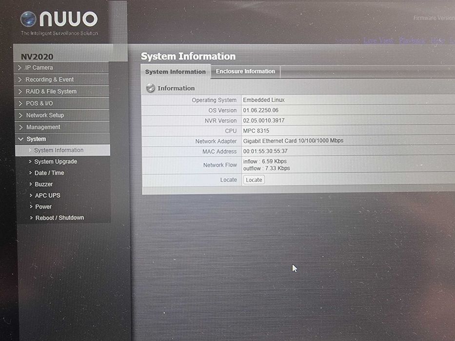 nvr nuuo nv2020 cu hdd de 1tb