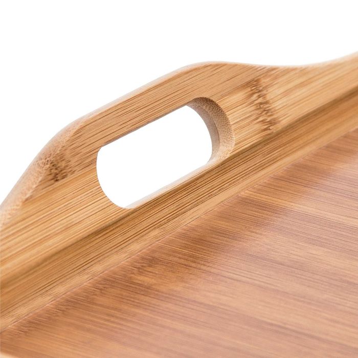 Masuta bambus servire la pat, manere transport, pliabila, 50x30 cm