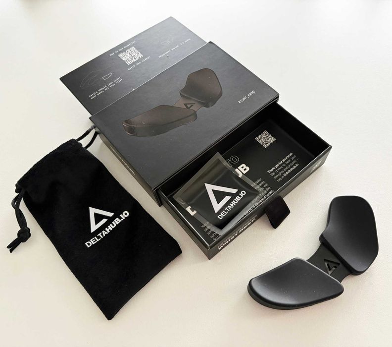 Suport ergonomic de încheietură mâna dreaptă mouse, Deltahub, L, Negru
