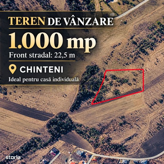 Teren 1000 mp, pretabil constructie casa, Chinteni