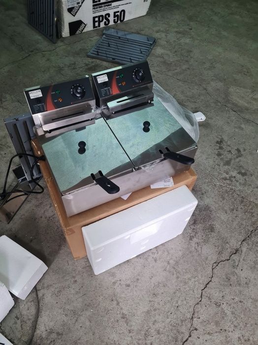 Friteuza dubla electrica 6+6 litri profesionala de banc, noua