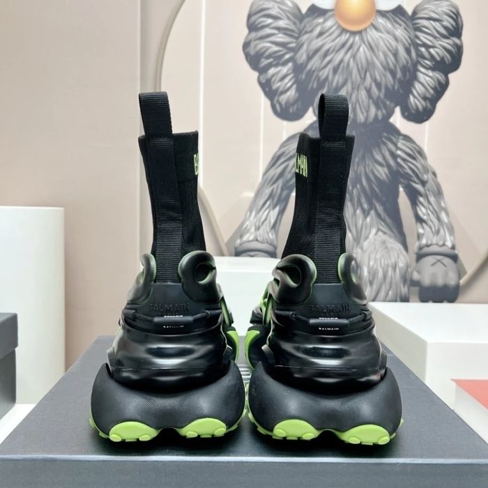 Balmain Futuristic Sock Sneaker - Black/Neon Green