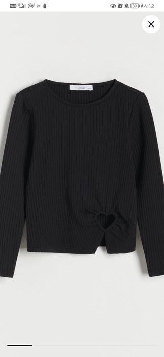 Bluzita neagra, Reserved cu decupaj inima, 6-7 ani