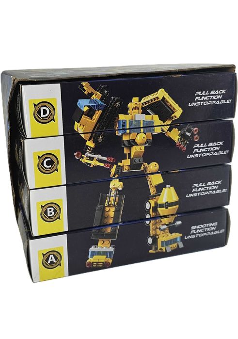 Кутия 4 в 1 с конструктори 392 части Робот с машини