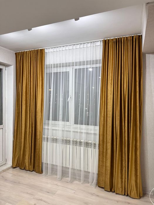 Новые готовые бархатные шторы и тюли