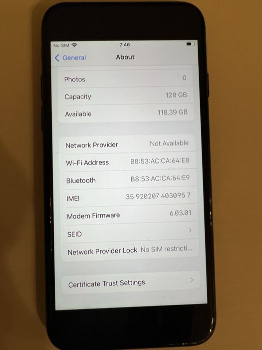 Iphone 7 jet black 128 gb